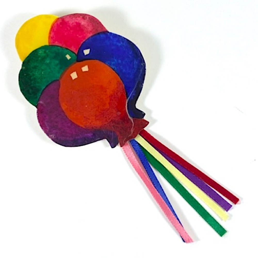 Handmade colorful balloons brooch pin
